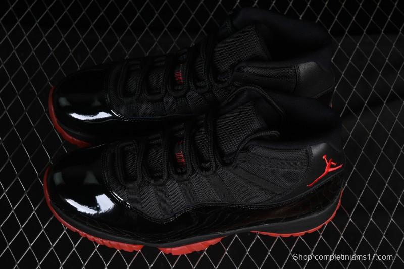 Nike Air Jordan 11 Retro Black Red Basketball Shoes - 378037-326