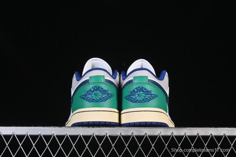 Nike Air Jordan 1 Low AJ1 Blue Green Colorway Low-Top Casual Skate Shoes - 553558-147