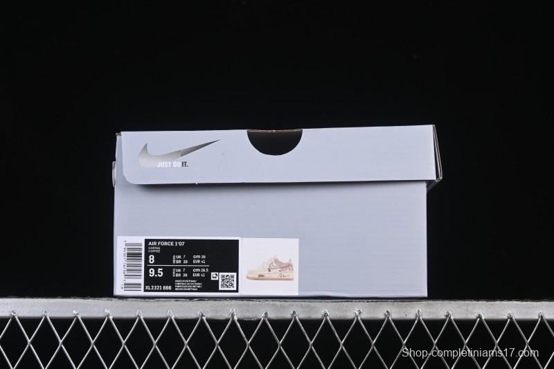 Nike Air Force 1 '07 Low Milk Coffee Bear Hand-Drawn Doodle Casual Sneakers - XL2321-666