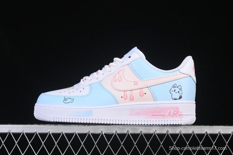 Nike Air Force 1 '07 Low Casual Sneakers with Custom Design - ZH0316-107