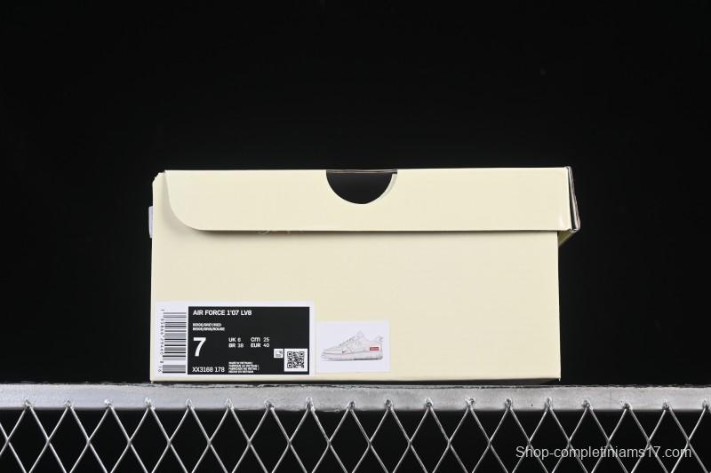 Nike Air Force 1 '07 Low Supreme Collaboration Beige Grey Crystal Sole Casual Sneakers - XX3168-178