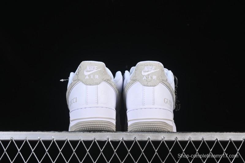 Nike Air Force 1 '07 Low Gucci Collaboration Light Gray Denim Glow-in-the-Dark Low-Top Casual Sneakers - XX3168-197