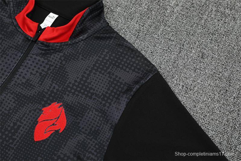 25/26 AC Milan Black Camouflage Half Zipper Jacket+Long Pants