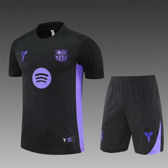 25/26 Barcelona Black Joint Edition with XS Short Sleeve+Soccer Shorts