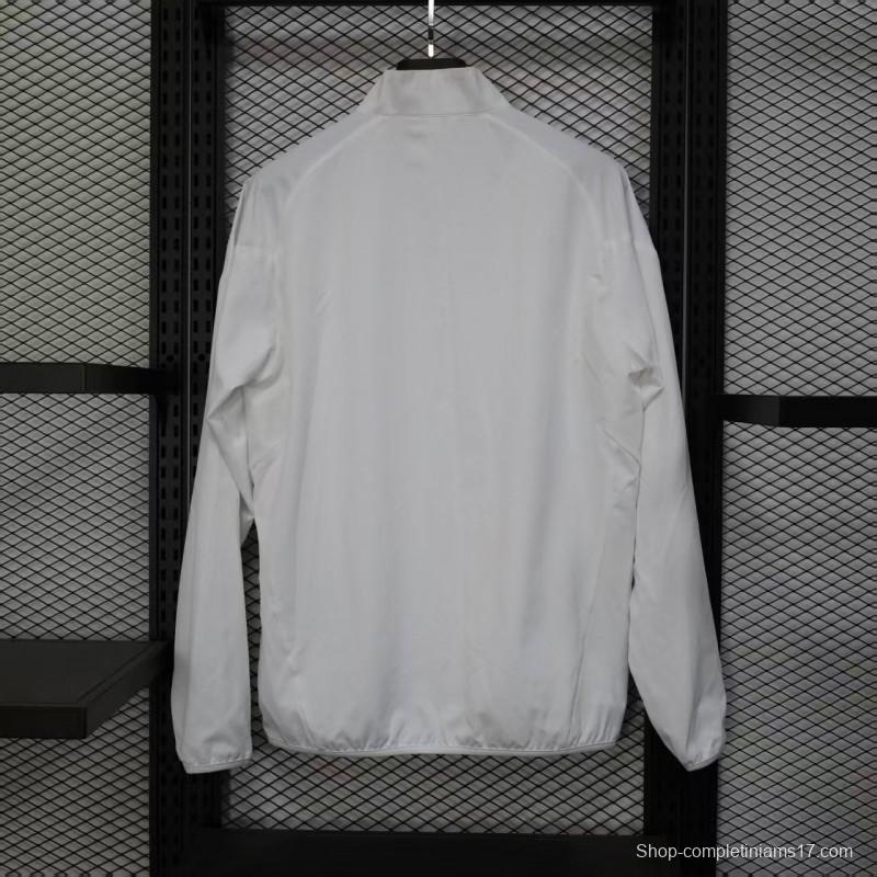 25/26 Real Madrid WHITE Windbreaker (with Inner Lining)