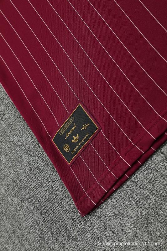25/26 Arsenal Adidas Original Wine Short Sleeve Jersey+Shorts