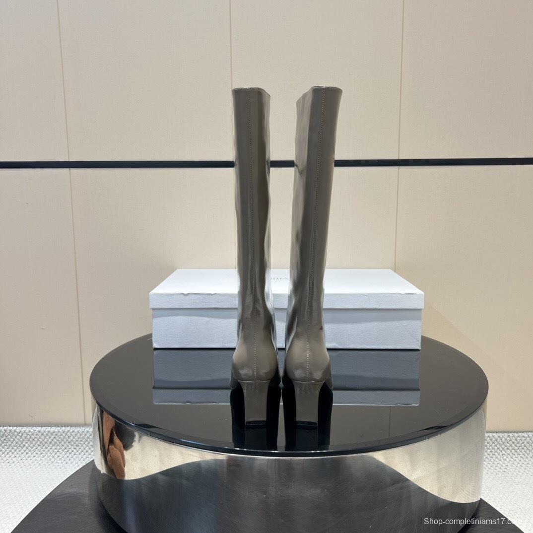 Khaite 2025/SS Square Toe Slip-On High Boots - KFY00490