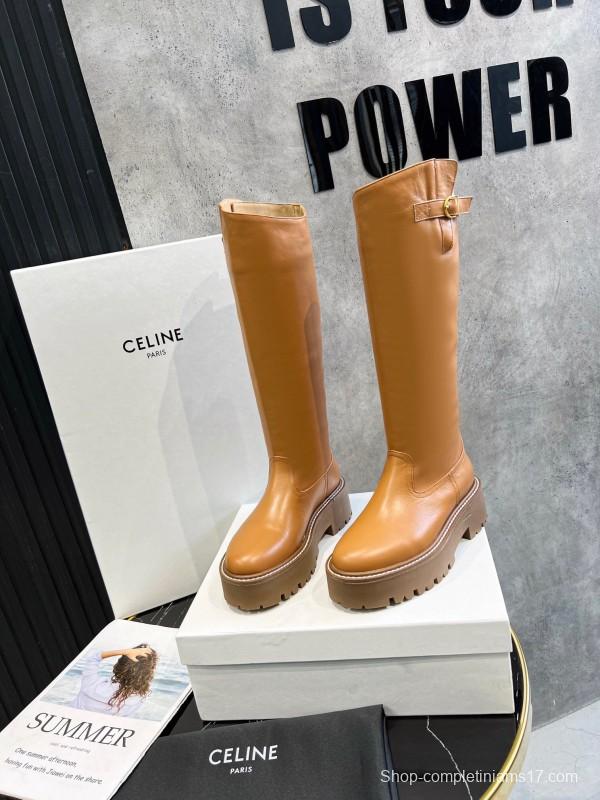 Celine 2025/SS Fall Winter Belt Buckle Long Boots - LY00420