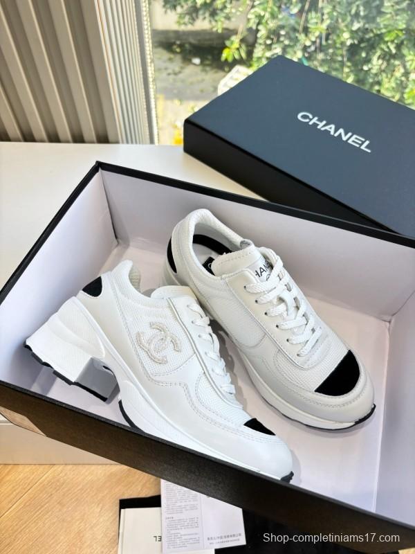 Chanel 2025 SS New Arrival High-Heel Two-Tone Casual Sneakers - KFY00320