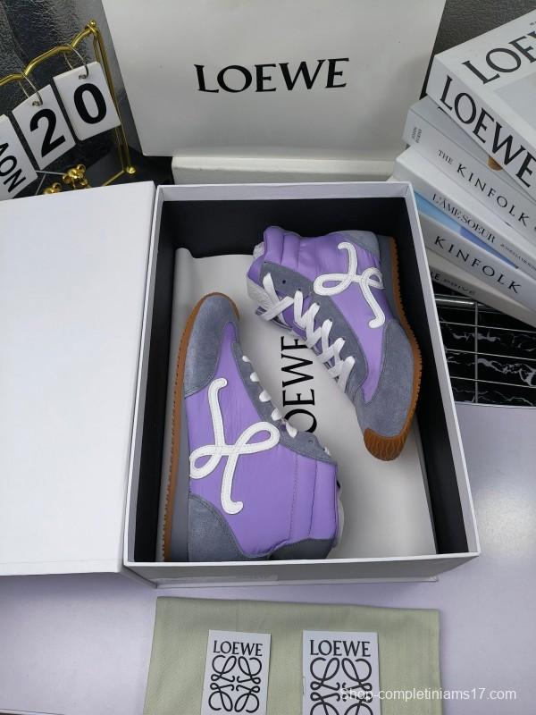 LOEWE High-Top German Training Sneakers Retro Casual White Shoes - LY00330