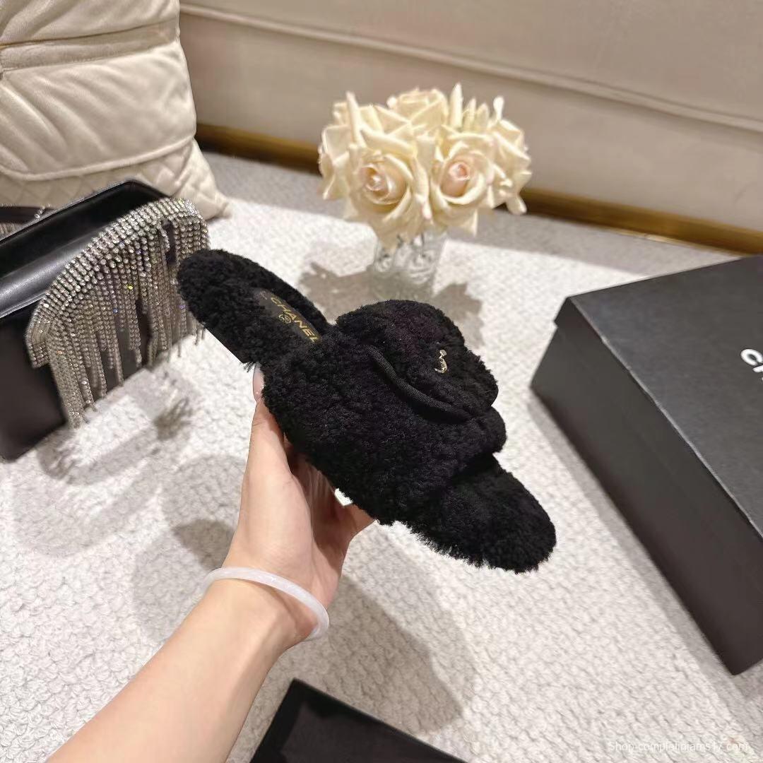 Chanel 2025/SS Slingback Lock Buckle Butterfly Fur Slippers - LY00250