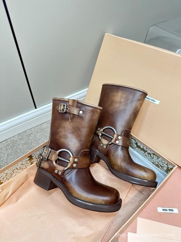 Miu Miu Fall/Winter 2025 Limited Edition Punk Style Martin Boots - LY00500