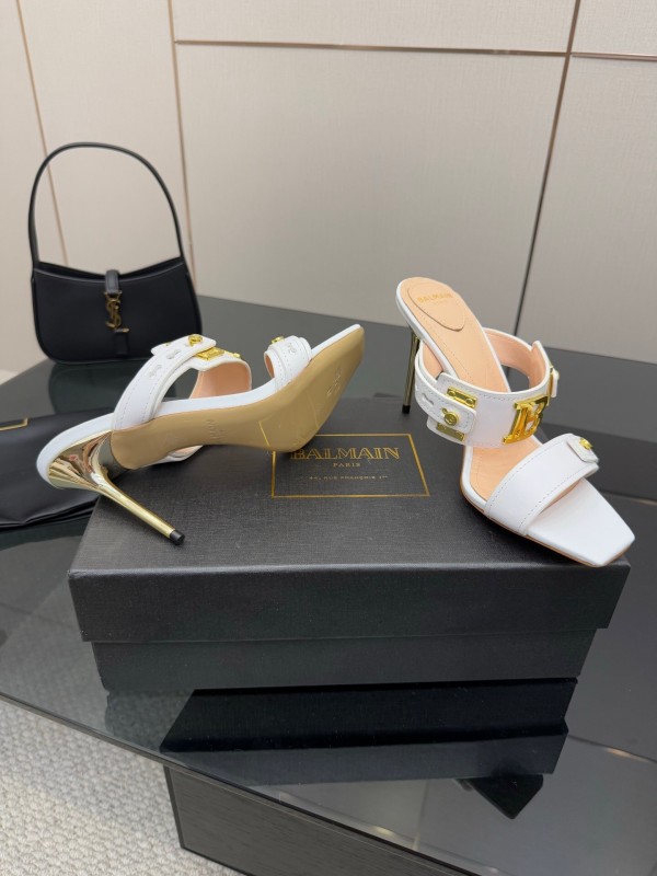 Balmain 2025 SS Metal Heel High Heel Sandals - KFY00320