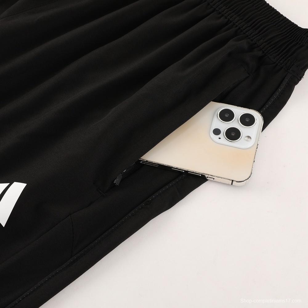 2025 Adidas Black White Half Zipper Jacket+Long Pants S-2XL