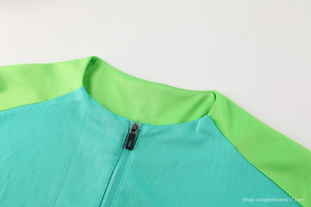 2025 Brazil Lake Green Half Zipper Jacket+Long Pants