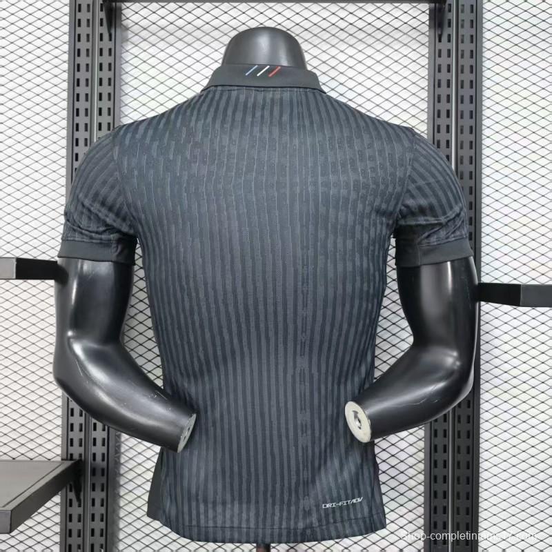 25/26 Player Version  Paris Saint-Germain Away Dark Grey with Vertical Stripe Pattern Jersey