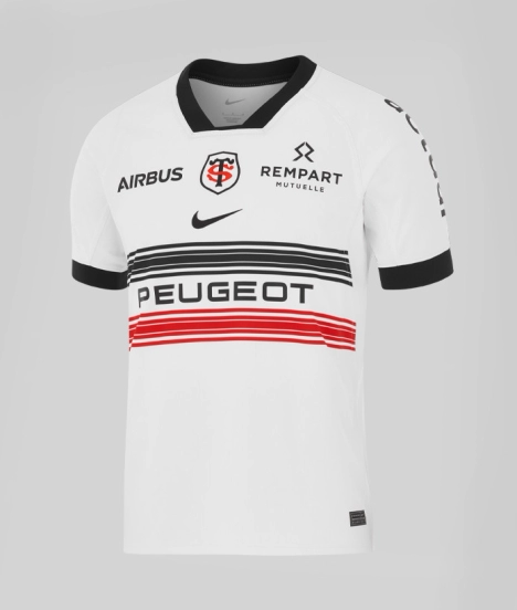 25/26 Stade Toulousain White with Black and Red Stripes Jersey