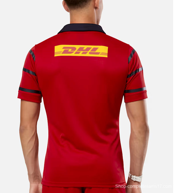 25/26 Munster Rugby Red with Navy and Grey Stripes Jersey