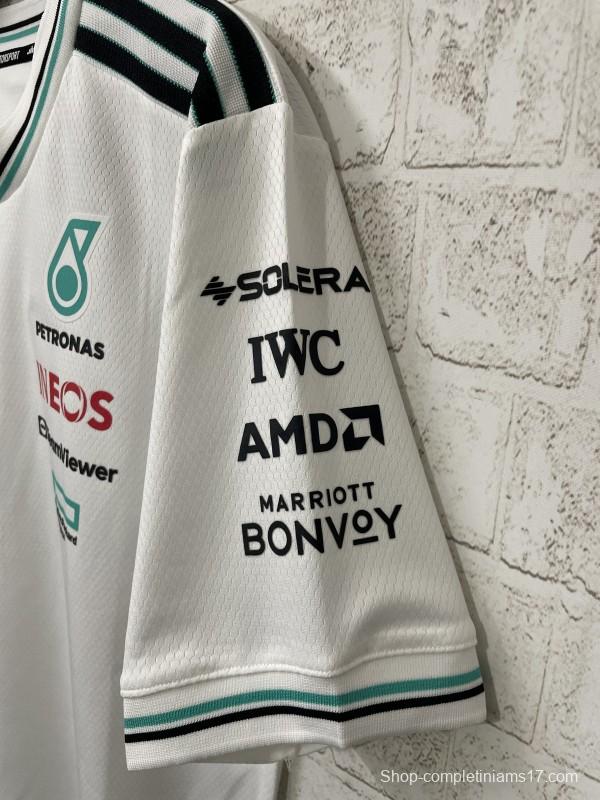 2026 F1 Mercedes-AMG Petronas F1 Team White with Teal and Black Trim Jersey