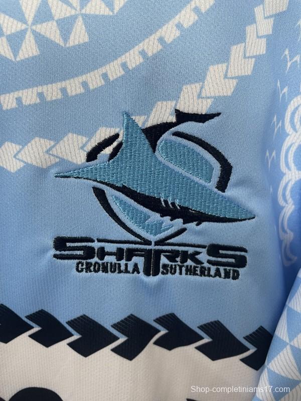 25/26 Cronulla-Sutherland Sharks Sky Blue with Indigenous Heritage Jersey