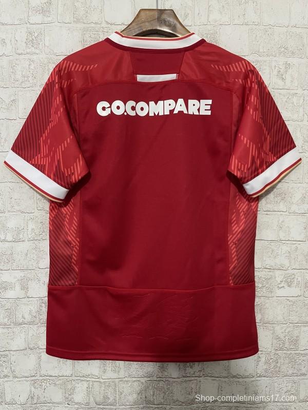 2025 Wales Red with Tonal Wave Pattern Home Jersey