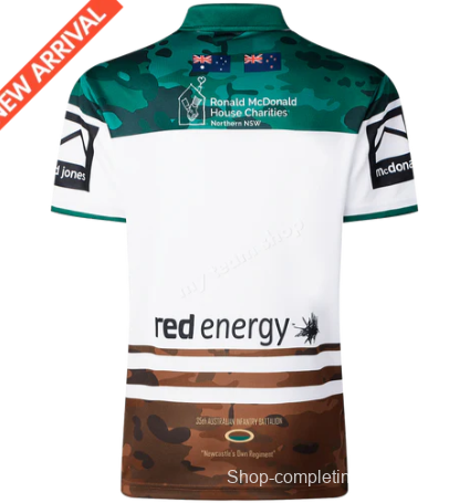 25/26 Newcastle Knights White with Green and Brown Camouflage Jersey