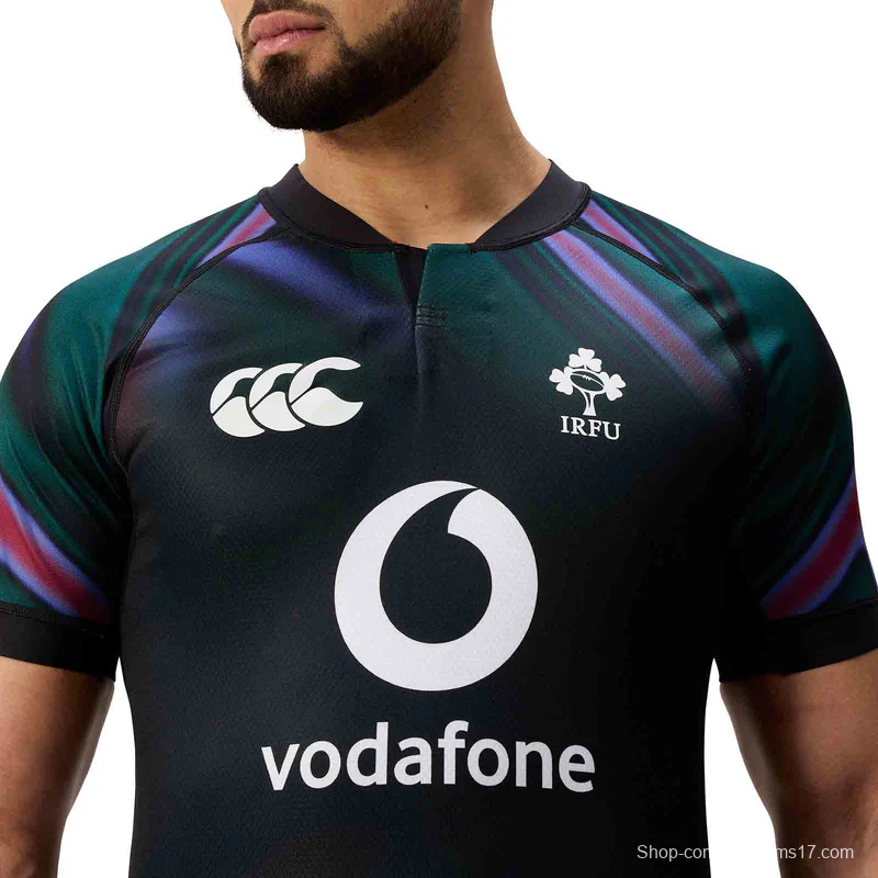 2025 Ireland Rugby Dark Green with Aurora Borealis Gradient Pattern Jersey