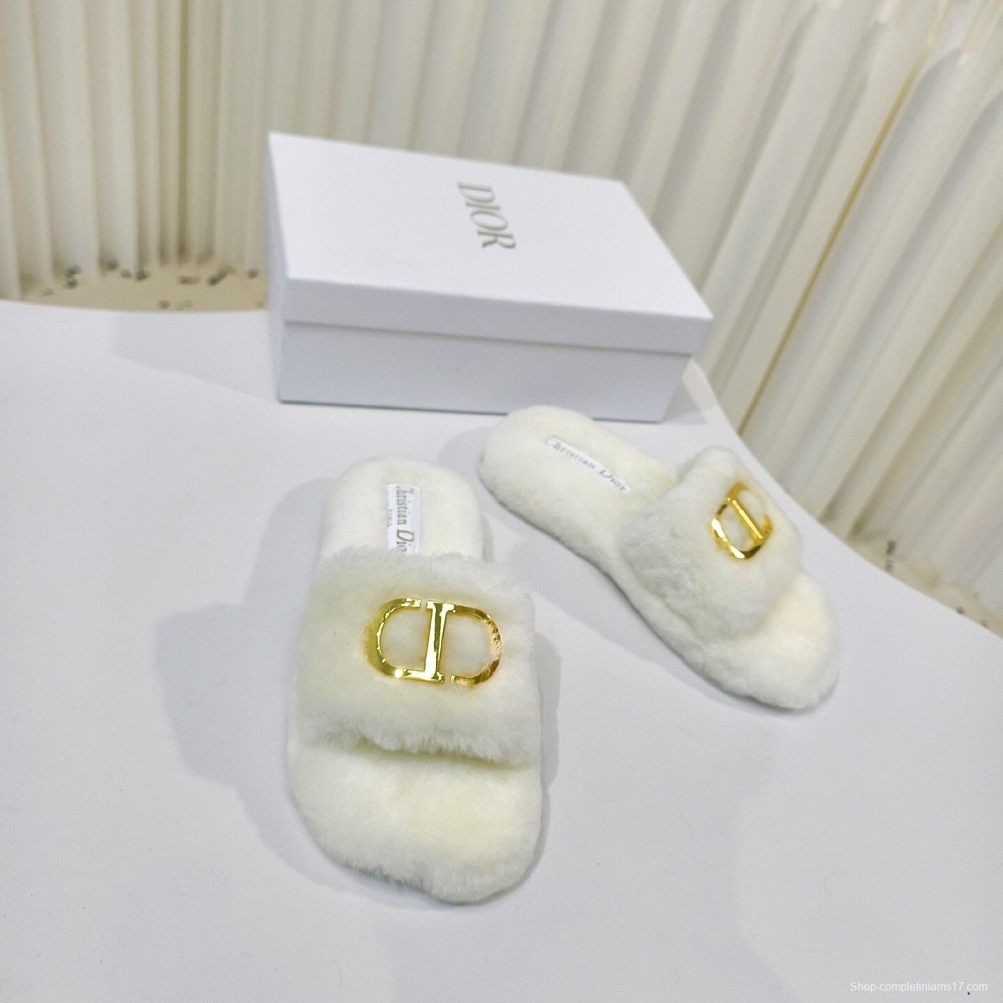 Dior Metal Buckle Wool Slippers Collection - LY00280