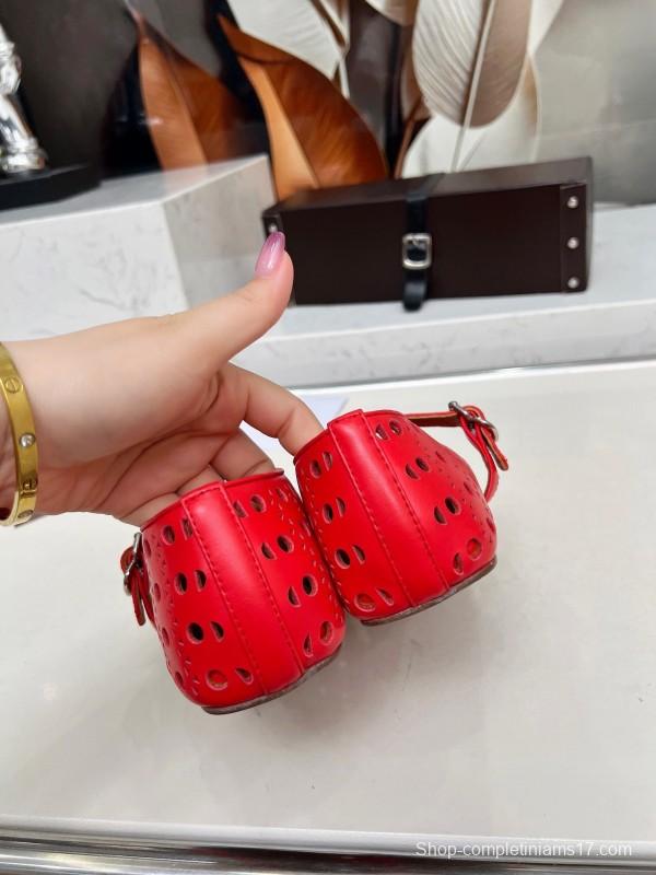 Alaia 2025/SS Perforated Ballet Flats - LY00320