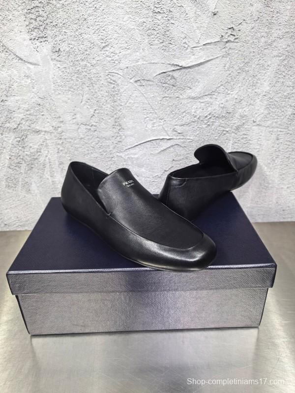 Prada Shuffle Monk Loafers Classic Retro Men's Leather Shoes - AS00380
