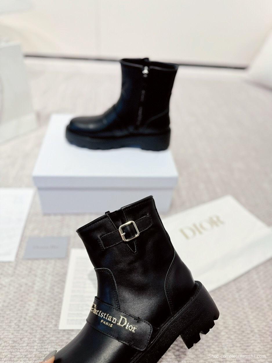 DIOR CHRONO Ankle Boots with CD Logo and Branded Zipper - LY00340