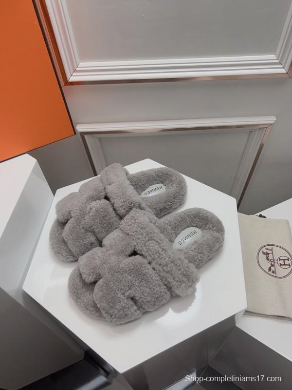 H Erijus Shoes 2025/SS Teddy Wool Slippers - LY00270