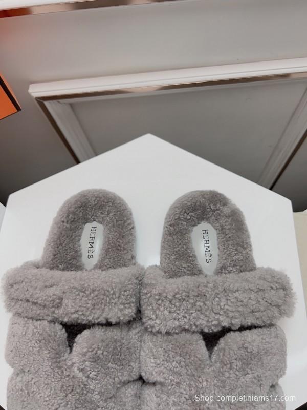 H Erijus Shoes 2025/SS Teddy Wool Slippers - LY00270