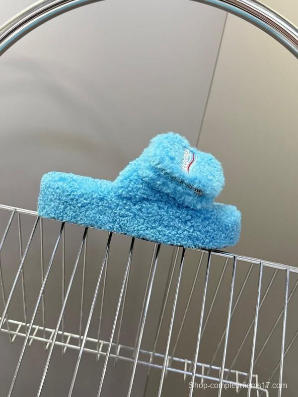 Balenciaga 2025 SS Couple Edition Coca-Cola Fur Slides - KFY00230