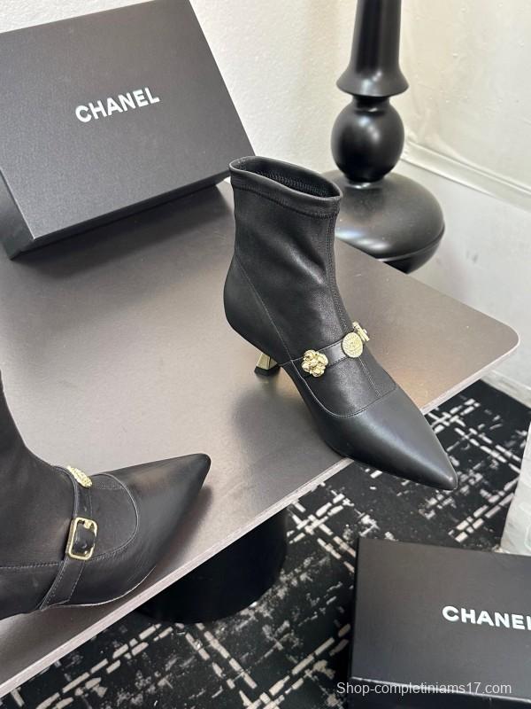 Chanel 2025/SS 24B Autumn Winter New High Heel Bow Sock Boots - LY00380