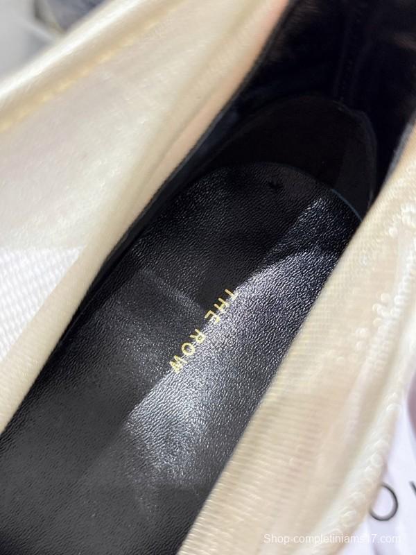 THEROW 2025SS French Retro Minimalist Style Mesh Kitten Heel Sandals - KFY00320