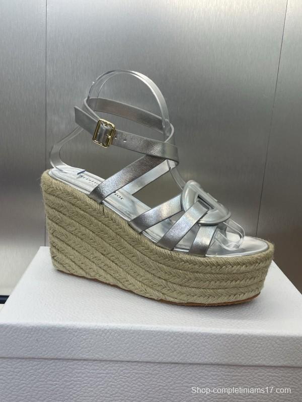 Dior D-Club Jelly Color Hollow Layered Cross Strap Platform High Heel Women's Shoes - KFY00290