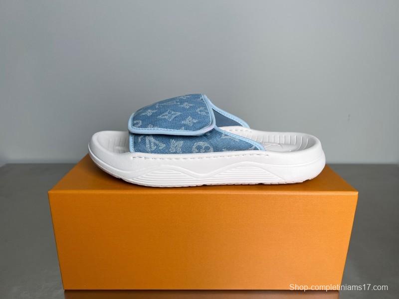 Louis Vuitton Miami Mule Slippers with Hook-and-Loop Strap - YC