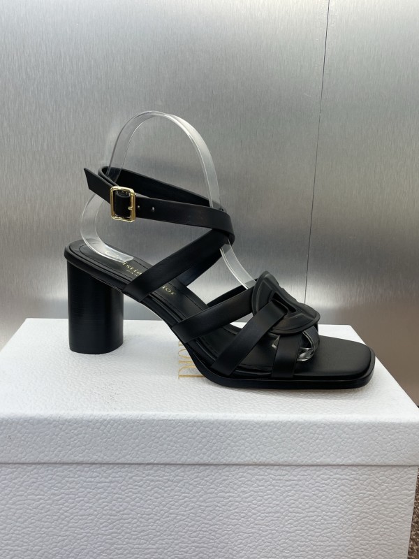 Dior D-Club Jelly Color Hollow Layered Cross Strap High Heel Women's Shoes - KFY00290