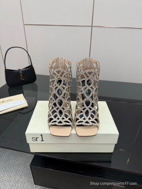 Sergio Rossi Mermaid Sandals 2025/SS Collection with Fishnet Design - KFY00470