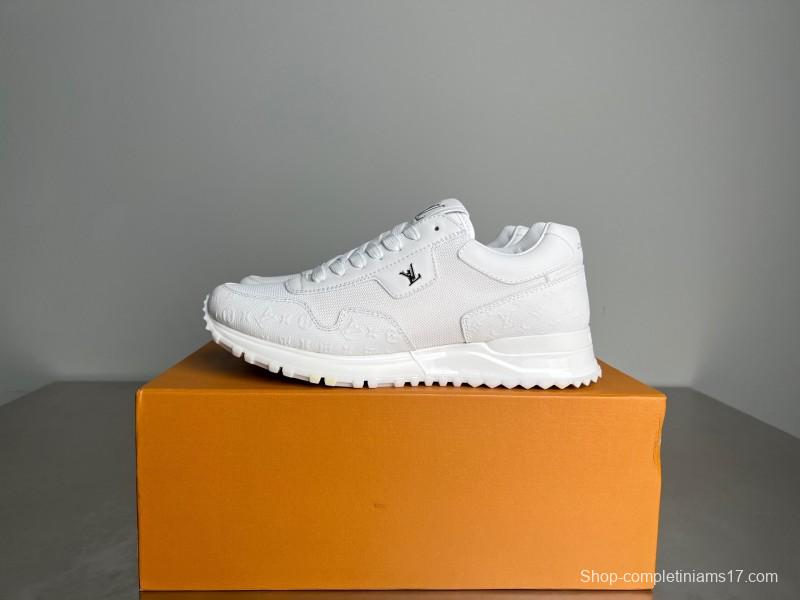 Louis Vuitton Run Away Leather Round Toe Lace-Up Low Top Casual Shoes - YC