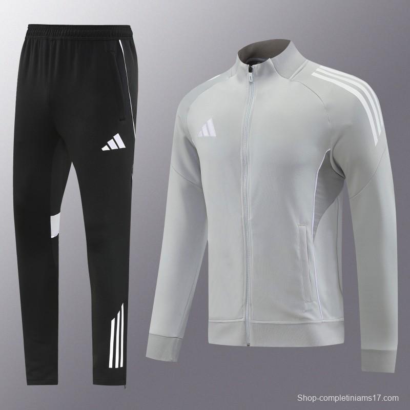 2025 Adidas Grey Full Zipper Jacket+Long Pants