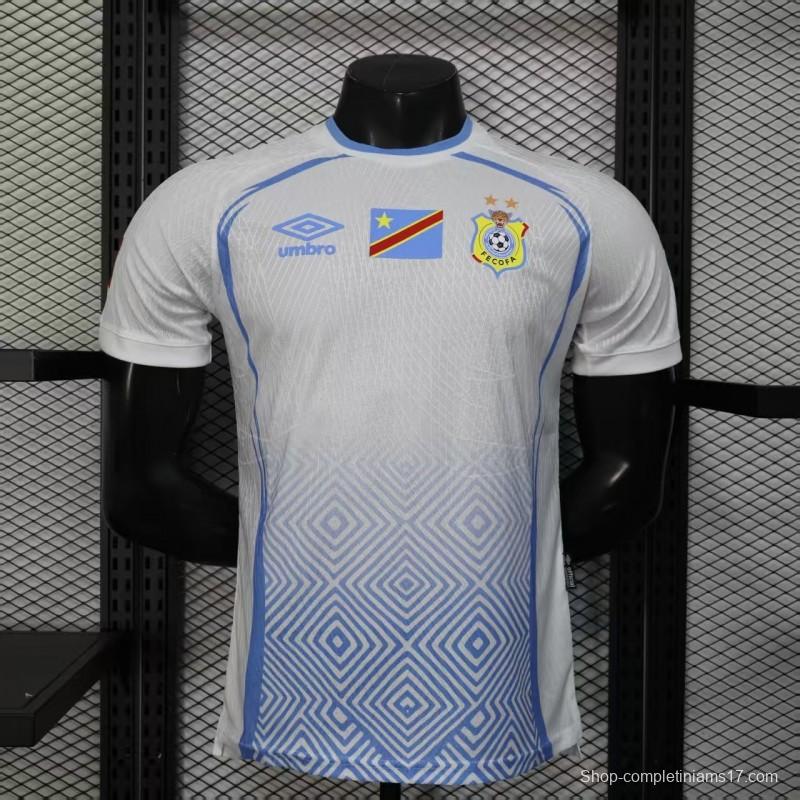 Player Version 2026 DR Congo Third White Blue Geometric Jersey