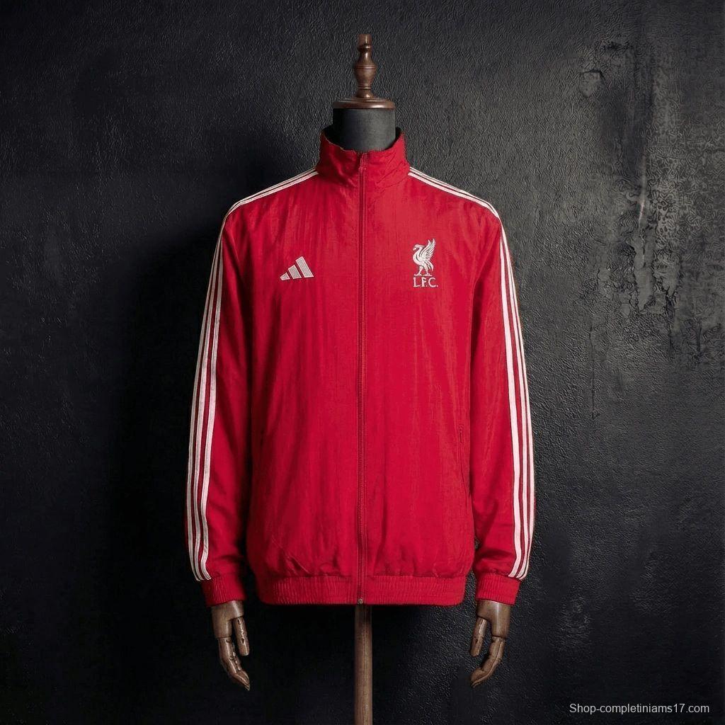 2026 Liverpool Red And White Reversible Full Zipper Jacket