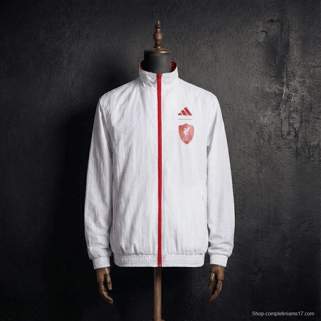 2026 Liverpool Red And White Reversible Full Zipper Jacket