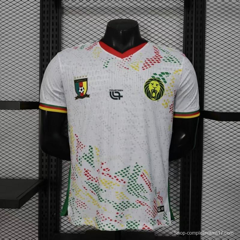 2026 Player Version Cameroon Home White with Red, Dot Pattern Jersey
