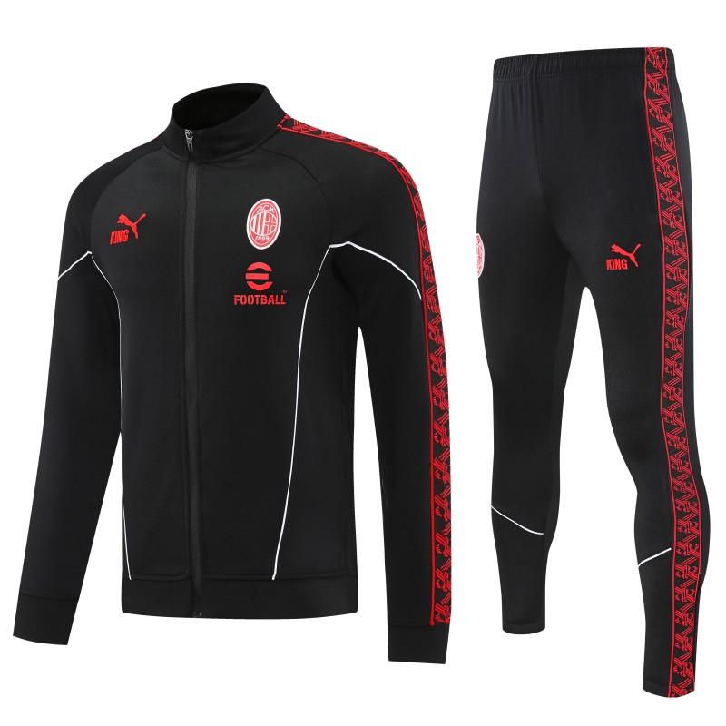 25/26 AC Milan Black Full Zipper Jacket Tracksuit + Long Pants