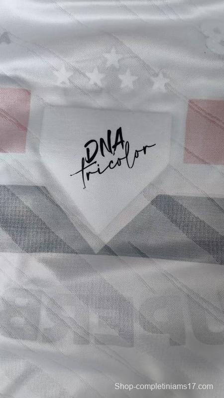 Player Version 26/27  São Paulo FC White with Red and Black Horizontal Stripes Jersey