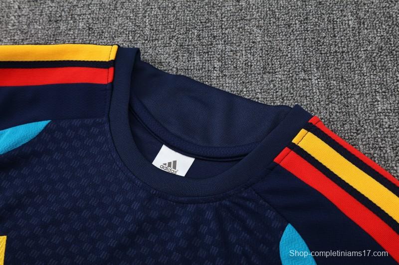 26/27 Spain Navy Blue Short Sleeve+Soccer Shorts