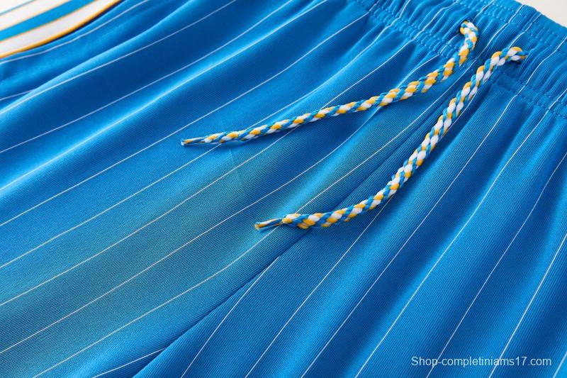 26/27 Real Madrid  Blue Pinstripe  Short Sleeve+Soccer Shorts